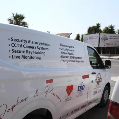 Security Absolute services Engineering van with signage