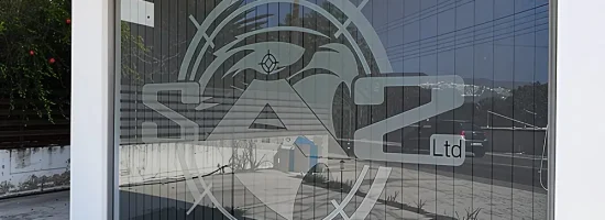 Security Absolute Services - window decal Emba Paphos